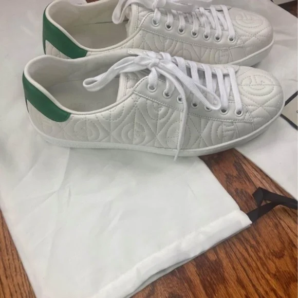 Men's Gucci Ace Rhombus White Sneakers